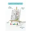 Sevimli Fil Temalı Çocuk Boyama Tuvali – Şövaleli Eğitici Boyama Seti 20x20 cm