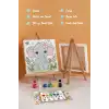 Sevimli Fil Temalı Çocuk Boyama Tuvali – Şövaleli Eğitici Boyama Seti 20x20 cm