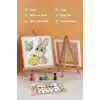 Sevimli Fil Temalı Çocuk Boyama Tuvali – Şövaleli Eğitici Boyama Seti 20x20 cm