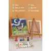 Sevimli Geyik Temalı Çocuk Boyama Tuvali – Şövaleli Eğitici Boyama Seti 20x20 cm