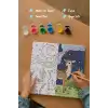 Sevimli Geyik Temalı Çocuk Boyama Tuvali – Şövalesiz Eğitici Boyama Seti 20x20 cm