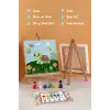 Sevimli Kaplumbağa Temalı Çocuk Boyama Tuvali – Şövaleli Eğitici Boyama Seti 20x20 cm