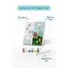 Sevimli Kaplumbağa Temalı Çocuk Boyama Tuvali – Şövalesiz Eğitici Boyama Seti 20x20 cm