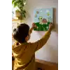 Sevimli Kaplumbağa Temalı Çocuk Boyama Tuvali – Şövalesiz Eğitici Boyama Seti 20x20 cm