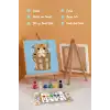 Sevimli Kedi Temalı Çocuk Boyama Tuvali – Şövaleli Eğitici Boyama Seti 20x20 cm