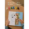 Sevimli Kedi Temalı Çocuk Boyama Tuvali – Şövalesiz Eğitici Boyama Seti 20x20 cm
