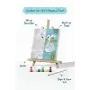 Sevimli Kuğular Temalı Çocuk Boyama Tuvali – Şövaleli Eğitici Boyama Seti 20x20 cm
