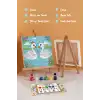 Sevimli Kuğular Temalı Çocuk Boyama Tuvali – Şövaleli Eğitici Boyama Seti 20x20 cm