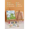 Sevimli Kurbağa Temalı Çocuk Boyama Tuvali – Şövaleli Eğitici Boyama Seti 20x20 cm
