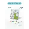 Sevimli Kurbağa Temalı Çocuk Boyama Tuvali – Şövalesiz Eğitici Boyama Seti 20x20 cm