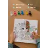 Sevimli Peri Temalı Çocuk Boyama Tuvali – Şövalesiz Eğitici Boyama Seti 20x20 cm