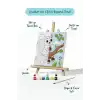 Sevimli Sincap Temalı Çocuk Boyama Tuvali – Şövaleli Eğitici Boyama Seti 20x20 cm