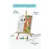 Sevimli Sincap Temalı Çocuk Boyama Tuvali – Şövaleli Eğitici Boyama Seti 20x20 cm