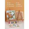 Sevimli Sincap Temalı Çocuk Boyama Tuvali – Şövaleli Eğitici Boyama Seti 20x20 cm