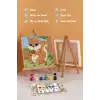 Sevimli Sincap Temalı Çocuk Boyama Tuvali – Şövaleli Eğitici Boyama Seti 20x20 cm