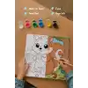 Sevimli Sincap Temalı Çocuk Boyama Tuvali – Şövalesiz Eğitici Boyama Seti 20x20 cm