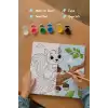 Sevimli Sincap Temalı Çocuk Boyama Tuvali – Şövalesiz Eğitici Boyama Seti 20x20 cm