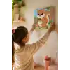 Sevimli Sincap Temalı Çocuk Boyama Tuvali – Şövalesiz Eğitici Boyama Seti 20x20 cm