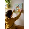 Sihirbaz Tilki Temalı Çocuk Boyama Tuvali – Şövalesiz Eğitici Boyama Seti 20x20 cm