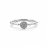 Sleek Circle Pave Diamond Ring