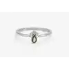 Smoky Quartz Teardrop & Diamond Accent Ring