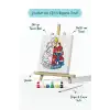 Süper Anne Temalı Boyama Tuvali Şövaleli Boya Seti 20x20 cm