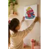 Süper Anne Temalı Boyama Tuvali Şövalesiz Boya Seti 20x20 cm