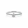 Teardrop Diamond Side Stone Ring