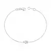 Two Round & One Baguette Diamond Chain Bracelet