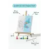 Uçak Temalı Çocuk Boyama Tuvali – Şövaleli Eğitici Boyama Seti 20x20 cm