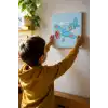 Uçak Temalı Çocuk Boyama Tuvali – Şövalesiz Eğitici Boyama Seti 20x20 cm