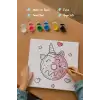 Unicorn Donut Boyama Tuvali – Şövalesiz Boya Seti 20x20