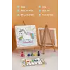 Unicorn Temalı Çocuk Boyama Tuvali Seti – Şövaleli Eğitici Boyama Seti 20x20 cm