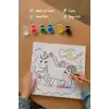 Unicorn Temalı Çocuk Boyama Tuvali Seti – Şövalesiz Eğitici Boyama Seti 20x20 cm