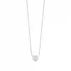 White Enamel Heart & Diamond Pendant Necklace