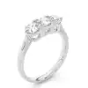 White Gold Three Stone Diamond Rings