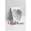 Yapraklı Kalp Desenli Mandala Tuval Boyama Seti 40x50 cm