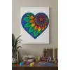 Yapraklı Kalp Desenli Mandala Tuval Boyama Seti 40x50 cm