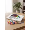 Yapraklı Kalp Desenli Mandala Tuval Boyama Seti 40x50 cm