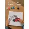 Yarış Arabası Boyama Tuvali – Şövalesiz Boya Seti 20x20