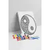 Yin Yang Desenli Mandala Tuval Boyama Seti 40x50 cm