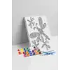Yusufçuk Desenli Mandala Tuval Boyama Seti 40x50 cm