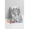 Zürafa Desenli Mandala Tuval Boyama Seti 40x50 cm