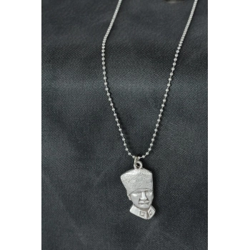 Atatürk Figürlü Metal Erkek Kolye