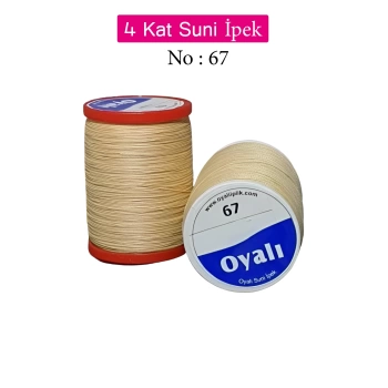 Oyalı 4 Kat Suni İpek İplik İğne Oyası Boncuk İpi Tığ Oyası No:67