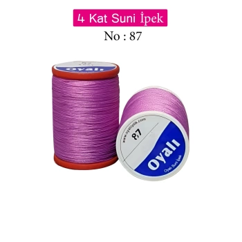 Oyalı 4 Kat Suni İpek İplik İğne Oyası Boncuk İpi Tığ Oyası No:87