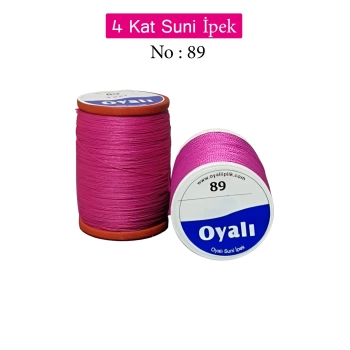 Oyalı 4 Kat Suni İpek İplik İğne Oyası Boncuk İpi Tığ Oyası No:89