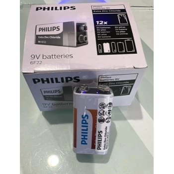 PHILIPS EXTRA ZINC CHLORIDE 6F22 9 VOLT PİL (12Lİ PAKET)