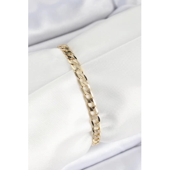 Xuping Pirinç Klasik Ezme Zincir Model Gold Renk Kadın Bileklik