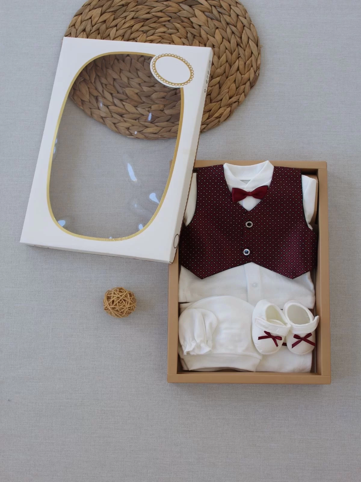 0-6 Moon Vested Papyon Smokin Men's Baby Gift, Juteness, 5 Piece Tool Bordo